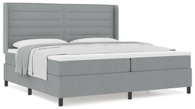 vidaXL Κρεβάτι με στρώμα  Γκρι 200x200 εκ Υφασμα