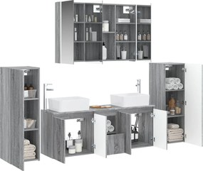vidaXL Σετ Επίπλων Μπάνιου 6 pcs Γκρι Sonoma