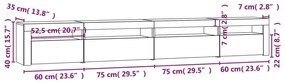 Έπιπλο Τηλεόρασης με LED Γυαλιστερό Λευκό 270x35x40 εκ. - Λευκό