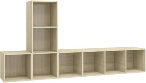 vidaXL Έπιπλο Τηλεόρασης 3 Τεμαχίων Sonoma Δρυς από Μοριοσανίδα