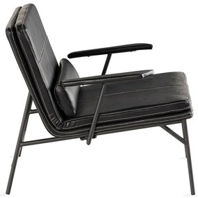Πολυθρόνα Troy 104, Καφέ, 85x75x76cm, Οικολογικό δέρμα, Πόδια: Μεταλλικά