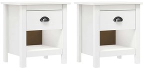 vidaXL Κομοδίνα Hill 2 Τεμ. 46 x 35 x 49,5 εκ. από Μασίφ Ξύλο Πεύκου