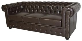 ΚΑΝΑΠΕΣ 3ΘΕΣΙΟΣ T.CHESTERFIELD HM3009.01 ΤΕΧΝΟΔΕΡΜΑ ΣΚΟΥΡΟ ΚΑΦΕ 208x90x73Υ εκ. (1 Τεμμάχια)