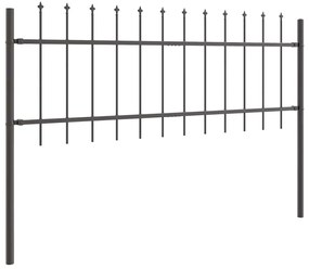 vidaXL Φράχτης Κήπου Γκρι 13.6 x 0.6 μ Ατσάλι με Επικάλυψη Πούδρας