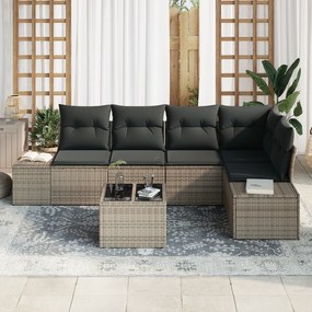 vidaXL Σετ Καναπέ Κήπου 5 Τεμαχίων με Μαξιλάρια Μαύρο Πολυ Ρατάν