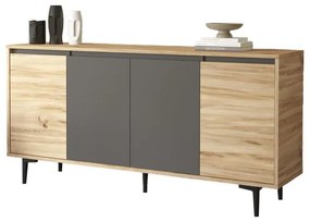 Μπουφές Augusta pakoworld oak-ανθρακί 160x40x78.5εκ Model: 176-000036