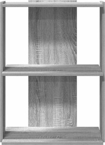 vidaXL Βιβλιοθήκη 3 Επιπέδων Γκρι Sonoma 60x30x80 εκ. Επεξεργ. Ξύλο