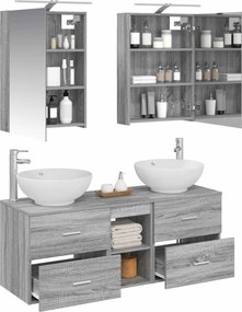 vidaXL Σετ Επίπλων Μπάνιου 5 pcs Γκρι Sonoma