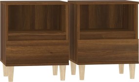 vidaXL Κομοδίνα 2 τεμ. Καφέ Δρυς 40 x 35 x 50 εκ.