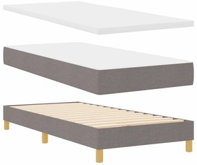 vidaXL Κρεβάτι με ελατήρια με στρώμα Taupe 90 x 200 cm ύφασμα