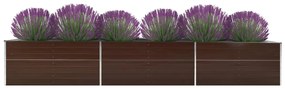 vidaXL Ζαρντινιέρα Υπερυψωμένη Καφέ 480x80x77 εκ. Γαλβαν. Χάλυβας