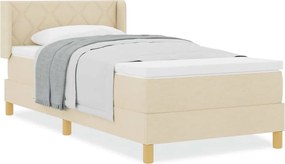 vidaXL Κρεβάτι με ελατήρια με στρώμα Κρεμ 190 x 90 cm Πολυεστέρας