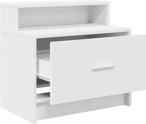 vidaXL Κομοδίνα με συρτάρι 2 τεμάχια Λευκό 51x31x47 cm