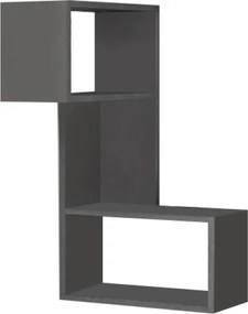 Ραφιέρα τοίχου γωνιακή Part Megapap χρώμα ανθρακί 47x20x82εκ.