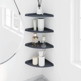 vidaXL Floating Ράφι Γωνίας 4 τμχ. Ανθρακί 24 x 24 x 2,3 εκ