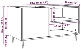 ντουλάπι δίσκων Δρυς τεχνίτης 84,5x38x48 cm Κατασκευασμένο ξύλο - Καφέ