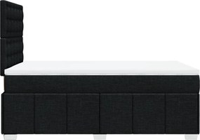 vidaXL Κρεβάτι Boxspring με Στρώμα Μαύρο 120x200 εκ. Υφασμάτινο