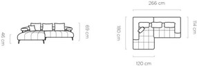 Γωνιακός καναπές Magnito-Mple-Αριστερή