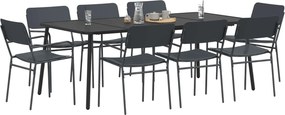 vidaXL Σετ τραπεζαρίας 9 τμχ. Ανθρακί 200 x 100 x 72 εκ Ατσάλι