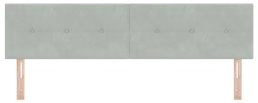 vidaXL LED Κεφαλάρι Button Tufted Ανοιχτό Γκρι 180 εκ Βελούδο