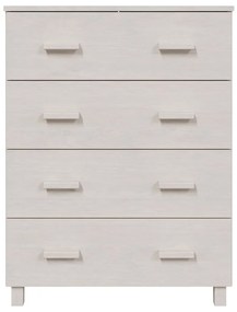 Συρταριέρα HAMAR Λευκή 79 x 40 x 103,5εκ. από Μασίφ Ξύλο Πεύκου - Λευκό