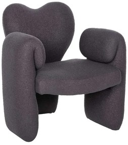 Πολυθρόνα Hartt HM9777.01 84x74x87cm Με Ύφασμα Teddy Grey Fabric