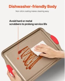 VEVOR Baking Pan Set 10-Piece Nonstick Carbon Steel Set with Silicone Handles