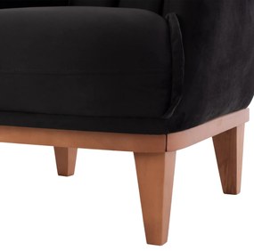 Πολυθρόνα - Μπερζέρα BENNINGTON C9313.01 Μαύρο Βελούδο 75x100x100 εκ. 75x100x100 εκ.
