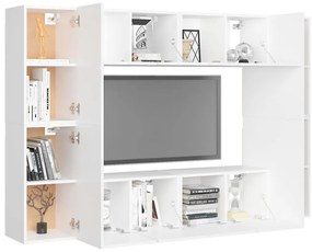 vidaXL Έπιπλα Τηλεόρασης Σετ 8 Τεμαχίων Λευκό από Επεξ. Ξύλο