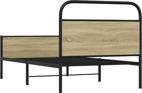 vidaXL Πλαίσιο Κρεβ. Χωρ. Στρώμα Sonoma Δρυς 90x200 εκ. Επεξ. Ξύλο