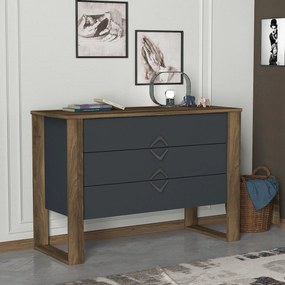 Συρταριέρα Καρυδιά / Ανθρακί BUMERANG 110x44,8x76