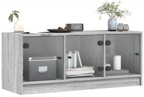 vidaXL Έπιπλο Τηλεόρασης Sonoma Γκρι 102x37x42 εκ. με Γυάλινες Πόρτες