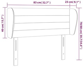 Κεφαλάρι με Πτερύγια Σκούρο Καφέ 83x23x78/88 εκ. Υφασμάτινο 3117261