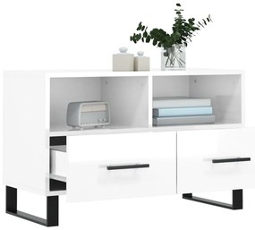 vidaXL Έπιπλο Τηλεόρασης Γυαλ. Λευκό 80x36x50 εκ. Επεξεργασμένο Ξύλο