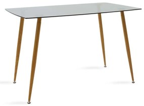 Τραπέζι Chloe 101-000018 120x70x75cm Natural-Grey Metal, Glass
