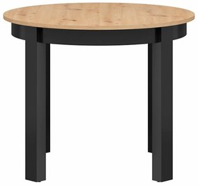 Τραπέζι Boston 314, Artisan βελανιδιά, Μαύρο, 76cm, 52 kg, Επιμήκυνση, Πλαστικοποιημένη μοριοσανίδα | Epipla1.gr