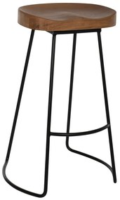 Σκαμπό Μπαρ HM9333.01 48x40,5x71cm Από Ξύλο Toon Natural-Black Μέταλλο,Ξύλο