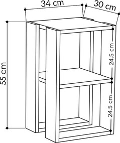Κομοδίνο Passion pakoworld oak 34x30x55εκ