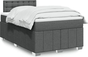 vidaXL Κρεβάτι Boxspring με Στρώμα Σκούρο Γκρι 120x200 εκ. Υφασμάτινο
