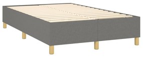 vidaXL Κρεβάτι Boxspring με Στρώμα &amp; LED Σκ.Γκρι 120x200 εκ Υφασμάτινο