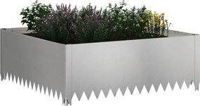 vidaXL Περίγραμμα γκαζόν 100 x 100 x 35 cm Ατσάλι Ασημί