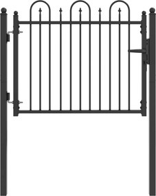 vidaXL Πύλη Φράχτη DRONTEN 100 x 75 cm Κλειδώσιμο Μέταλλο Μαύρο