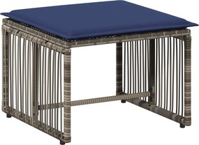 vidaXL Σετ Εξωτερικών Επίπλων 11 τμχ. Γκρι και Navy Blue