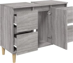 vidaXL Ντουλάπι Νιπτήρα Γκρι Sonoma 80 x 33 x 60εκ. Επεξεργασμένο Ξύλο
