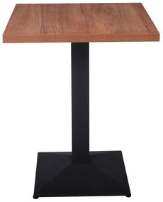 WOODWELL ΕΜ854MARCO Τραπέζι Τετράγωνο Επιφάνεια Melamine Καρυδί Βάση Μέταλλο Μαύρο 41x41cm 60x60x74cm ΕΜ854