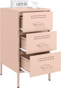 vidaXL Κομοδίνο Ροζ 36x39x68 εκ. από Χάλυβα