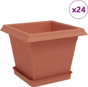 vidaXL Γλάστρες φυτών 24 τμχ. Κεραμιδί Πλαστικό