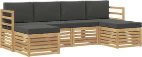 vidaXL Σετ Καναπέ 6 pcs Άσπρο και Ανθρακί 245 x 122,5 x 73 εκ