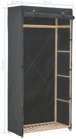 vidaXL Ντουλάπα Γκρι 79 x 40 x 170 εκ. Υφασμάτινη