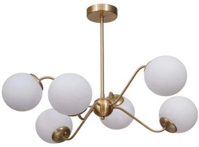 Φωτιστικό Οροφής 534LUN5835 75x60cm 6xE27 40W Gold-White Opviq